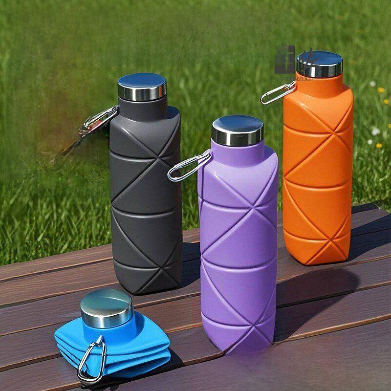 Camping Cooking And Drinking - Bouteille d'eau pliable en silicone portable,