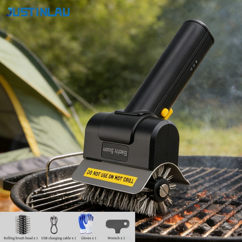 Camping Cooking Device - JUSTINLAU Brosse électrique pour barbecue, brosse