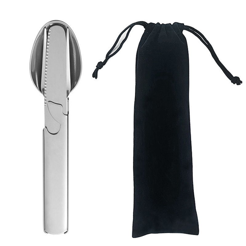 Camping Cooking Trangia - Couverts combinés portables en acier inoxydable,