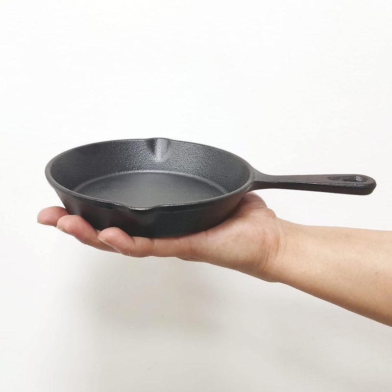 Camping Cooking Cast Iron - Poêle en fonte de 6 pouces,