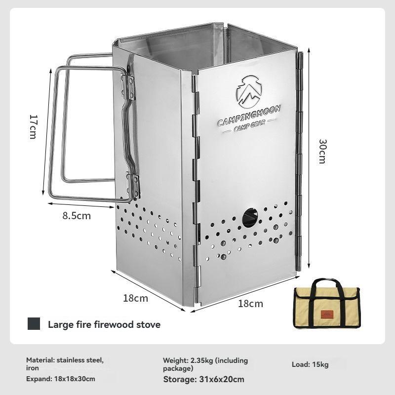 Charcoal Chimney Starter - MT-18 CAMPINGMOON allumeur Portable pliable poêle