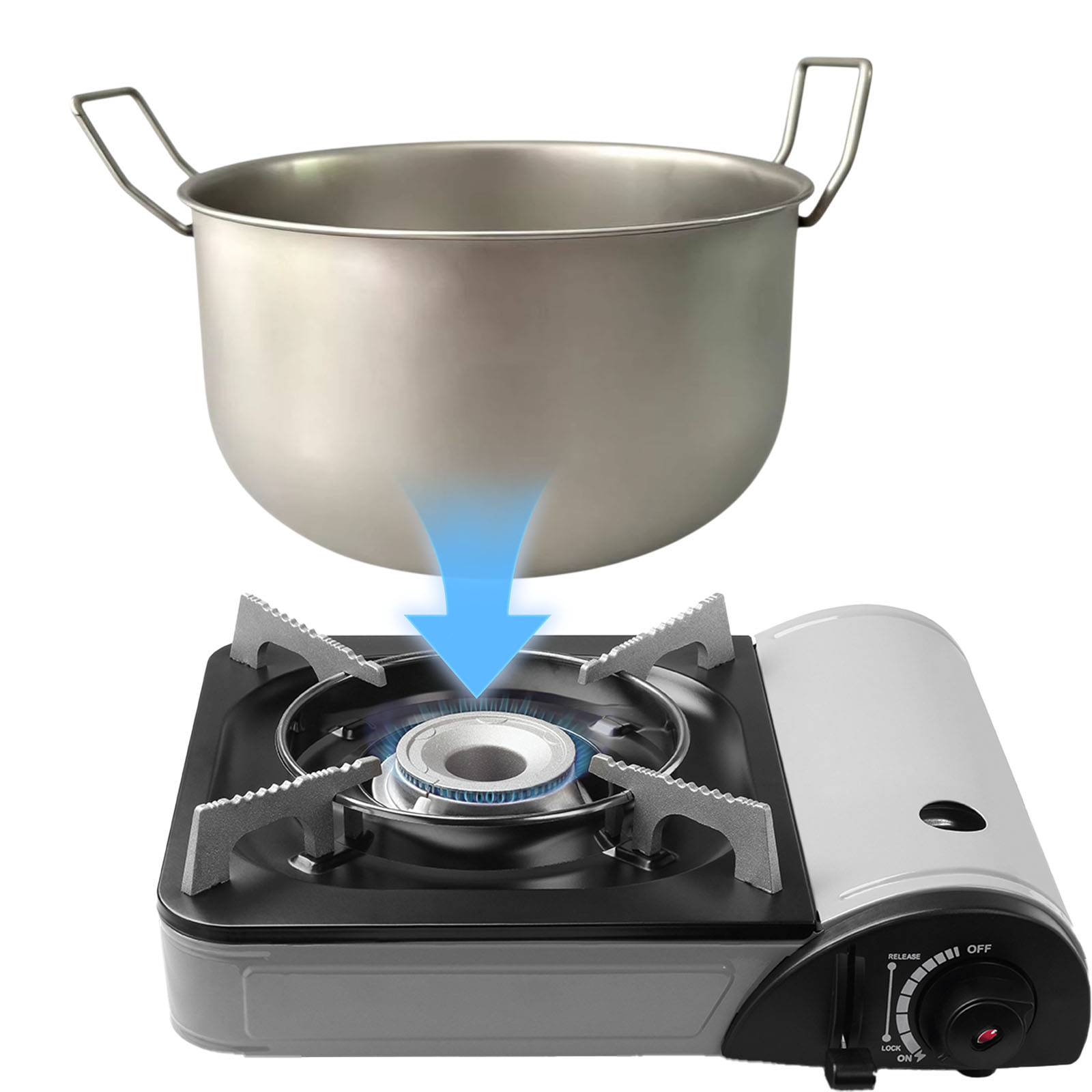 Camping Cooking Pot - Marmite de camping en acier inoxydable