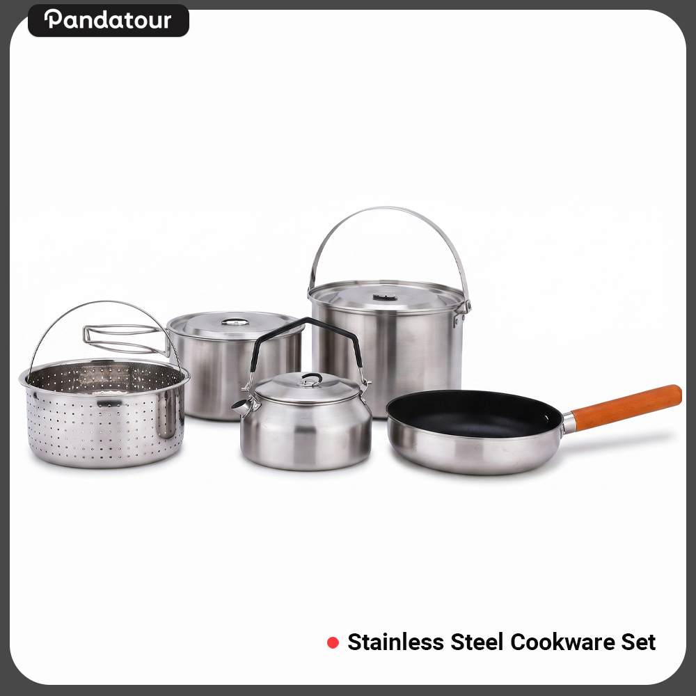 Camping Cooking Basket - Ensemble de cuisine Pandatour pour camping