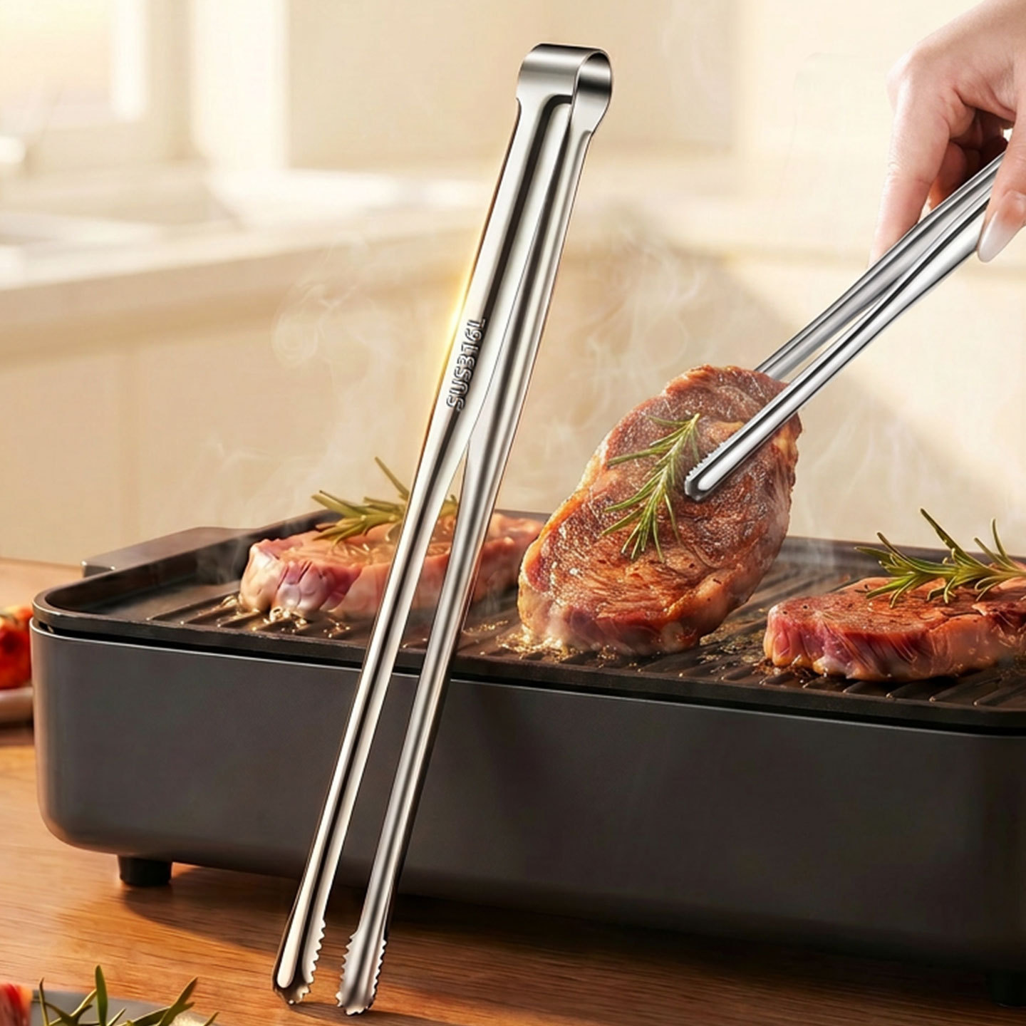 Pinces de cuisine en acier ino - Camping Cooking Device avis et prix