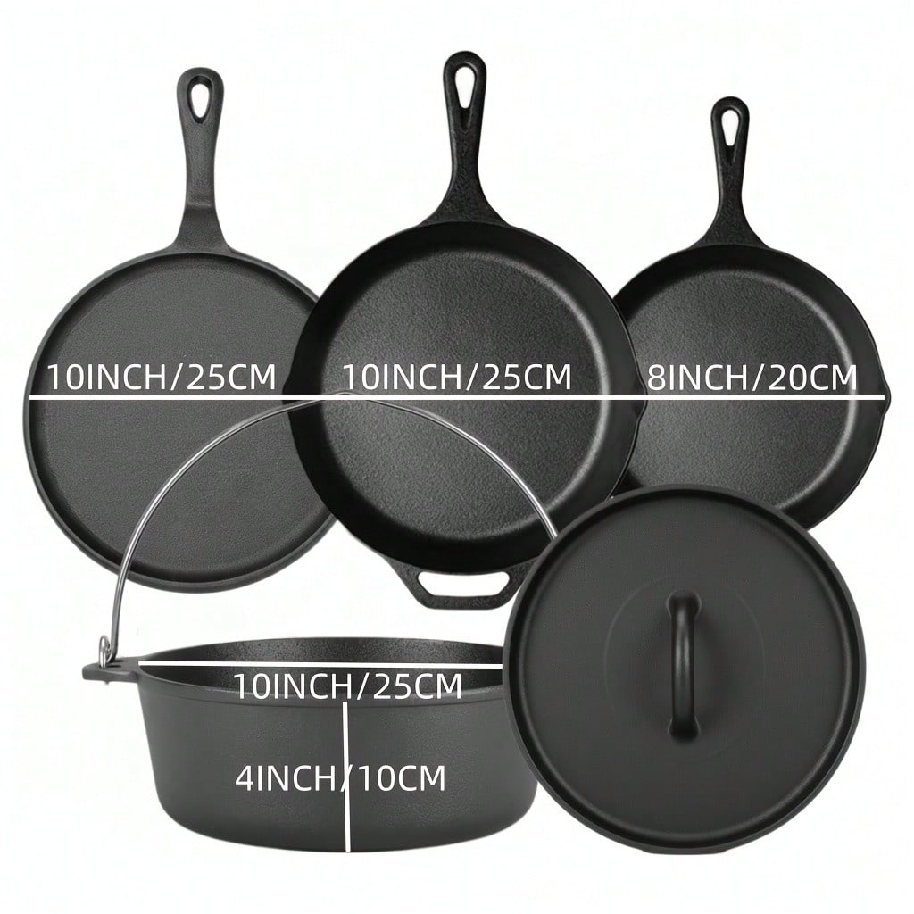 Ensemble de casseroles et poêl - Camping Cooking Cast Iron avis et prix