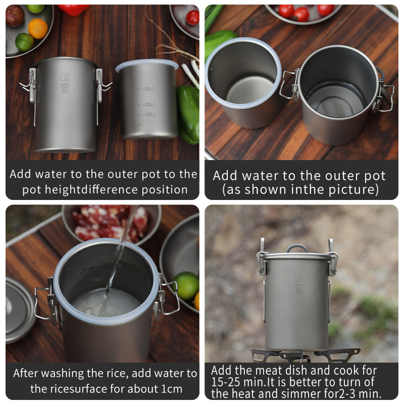 KEITH – cuiseur à riz en titan - Camping Cooking Bundle avis et prix