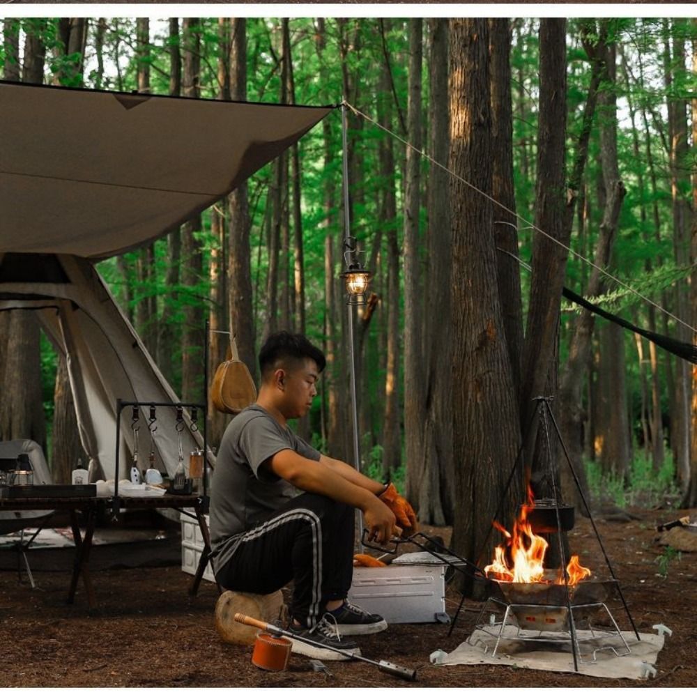 Trépied de camping portable, h - Camping Lightweight Cooking Pot avis et prix